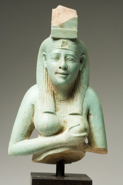 Frammento di Iside, Periodo Tardo Dinastico (faience) da Egyptian 26th Dynasty