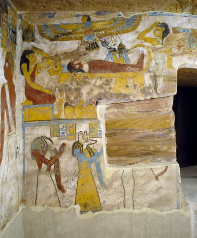 Murali della camera funeraria della Tomba di Pa Nentwy, Oasi di Bahariya, Giza, Egitto. Civiltà egizia, XXVI Dinastia, 663-525 a.C. da Egyptian 26th Dynasty