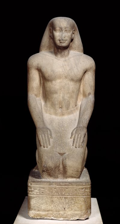 Statua di Nakhtorheb inginocchiato, Periodo Saite, c.595-589 a.C. da Egyptian 26th Dynasty