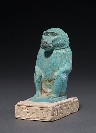 Babbuino su una Base di Calcare, 380-30 a.C. da Egyptian 30th Dynasty