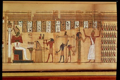 Il Giudizio di Osiride, dettaglio da un Libro dei Morti, Periodo Tardo (papiro) da Egyptian 30th Dynasty