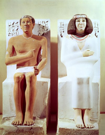 Rahotep e sua moglie, Nofret, c.2620 a.C. da Egyptian 4th Dynasty
