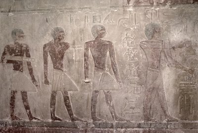Artigiani dalla parete sud della Cappella Mastaba di Ti, Antico Regno da Egyptian 5th Dynasty