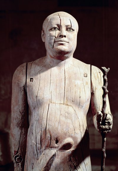 Statua di Ka-Aper, conosciuto come Sheikh el-Beled, dalla sua tomba mastaba a Saqqara Nord, Antico Regno da Egyptian 5th Dynasty