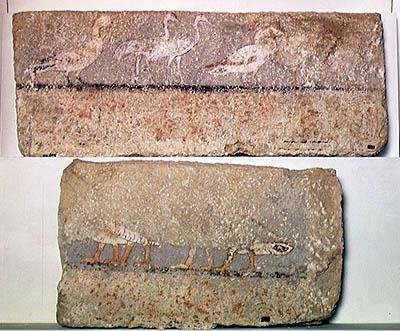 Affresco raffigurante uccelli, Antico Regno da Egyptian 5th Dynasty