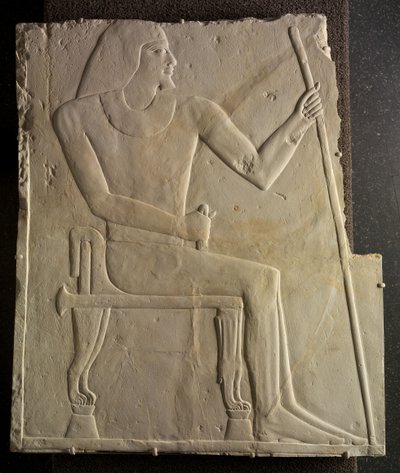 Rilievo di Nyankhnesut seduto, da Saqqara, c.2311-2281 a.C. da Egyptian 6th Dynasty