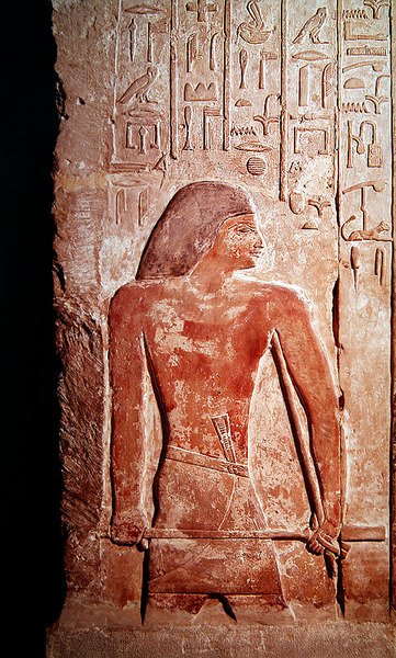 Ritratto di Mereruka che tiene un kherp nella mano destra, dalla Mastaba di Mereruka da Egyptian 6th Dynasty Egyptian 6th Dynasty