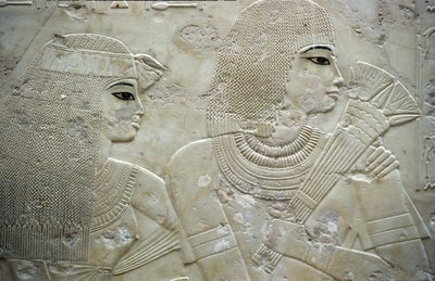 Antico Egitto, Pittura/Incisione, Ramose e sua moglie, Governatore di Tebe, Valle dei Nobili, Tomba di Ramose da Egyptian Egyptian
