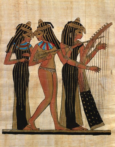Arte egizia: papiro egiziano: musicisti da Egyptian Egyptian