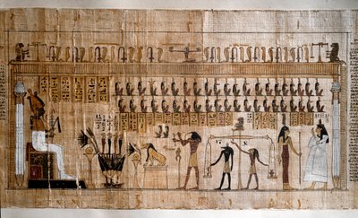Antichità egizia: la pesatura delle anime (psicostasia). Papiro di un Libro dei Morti. Torino, Museo Egizio da Egyptian Egyptian
