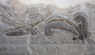 Pile di genitali maschili tagliati dal nemico, Tempio di Horus, Edfu da Egyptian Egyptian