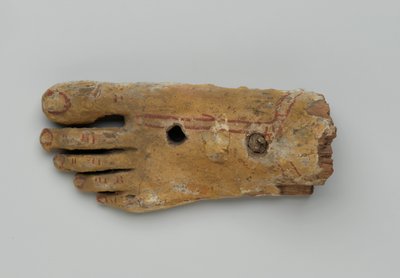 Piede sinistro da una bara antropoide, 30 a.C.-2° secolo d.C. da Egyptian Egyptian