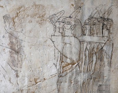 Schizzo di un gruppo di uomini, tomba di Ramose da Egyptian Egyptian