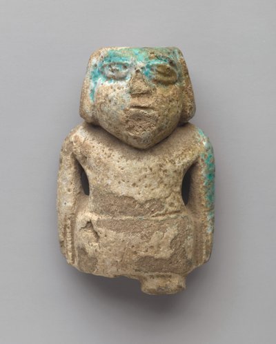 Statuetta di un uomo in piedi, Periodo Dinastico Antico, c.3000-2675 a.C. (faience) da Egyptian Egyptian