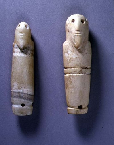 Etichette con teste maschili barbute (avorio) da Egyptian Egyptian