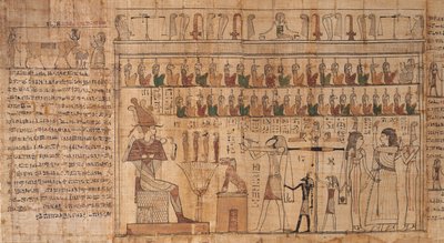 Libro dei morti di Tsekhons, dettaglio, la pesatura delle anime (psicostasi), -664 a -332 da Egyptian Egyptian
