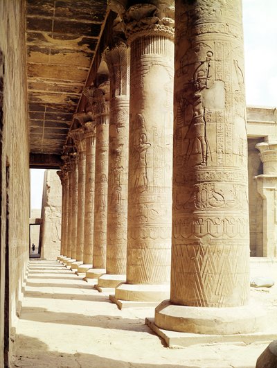 Colonne nel Pronao (Sala Ipostila) del Tempio di Horus da Egyptian Ptolemaic Period