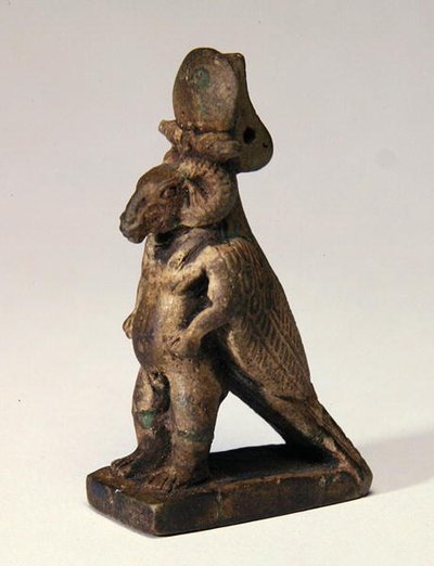 Dio composito con testa di ariete, corpo di nano e schiena di falco da Egyptian Ptolemaic Period