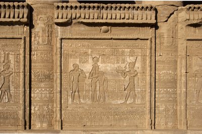 Antichità egizia: mammisi romano che commemora la nascita di Ihy, figlio di Iside. Tempio di Hathor, Denderah, Egitto da Egyptian Ptolemaic Period