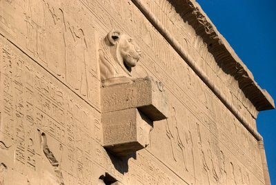 Antichità egizia: doccione a testa di leone, Tempio di Hathor, Denderah, Egitto da Egyptian Ptolemaic Period