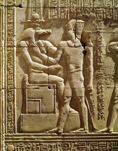 Rilievo di Sobek e Tolomeo VI Filometore (180-45 a.C.) da Egyptian Ptolemaic Period