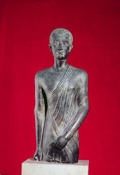 Statua di Hor, da Alessandria, c.40 a.C. (basalto) da Egyptian Ptolemaic Period