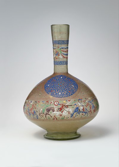 Bottiglia smaltata e dorata, c.1270-99 (vetro) da Egyptian School