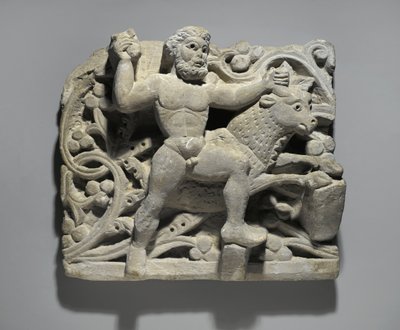 Eracle che colpisce Acheloo in forma di toro, da Ossirinco, c.300-500 da Egyptian School