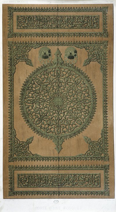 Porta in legno e metallo di una moschea al Cairo da Egyptian School