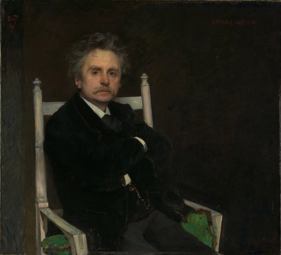 Ritratto di Edvard Grieg 1843-1907, 1891 da Hjalmer Eilif Emanuel Peterssen