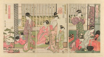 Pioggia la Mattina Dopo nel Quartiere del Piacere da Eishōsai Chōki