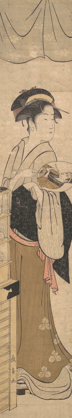 Giovane donna con ventaglio da Eishōsai Chōki