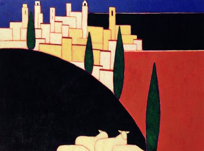 San Gimignano con Pecore, 1999 da Eithne Contemporary Artist Donne