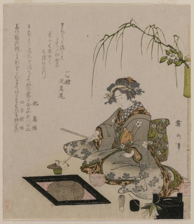 Donna che Esegue la Cerimonia del Tè da Kikugawa Eizan
