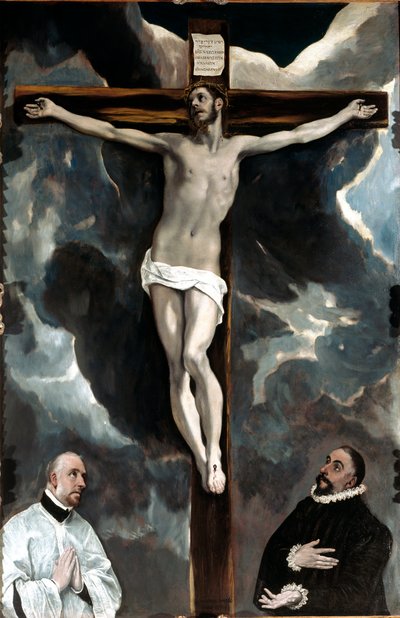 Cristo sulla croce adorato dai due donatori da El Greco