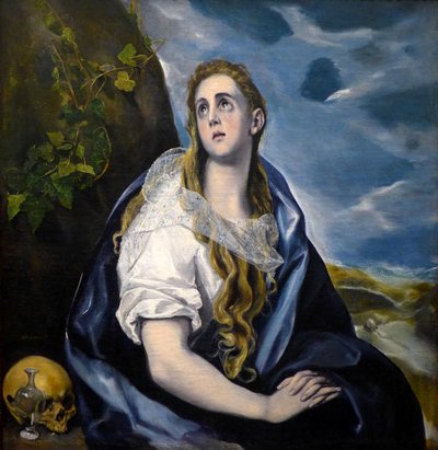 Santa Maria Maddalena Penitente, dipinto (olio su tela c. 1584, vanità) di Domenikos Theotokopoulos detto El Greco (1541-1614) da El Greco
