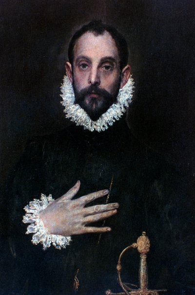 Un nobile con la mano sul petto, c1577-1584 da El Greco