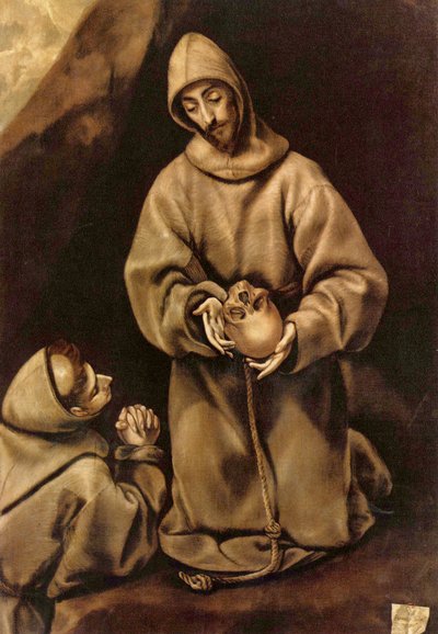 Tedesco: San Francesco e Frate Leone, meditare sulla morte San Francesco e Frate Leone meditano sulla morte da El Greco