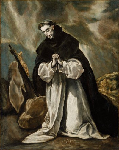 Spagnolo: Santo Domingo orante (Tipo-I) San Domenico in preghiera da El Greco