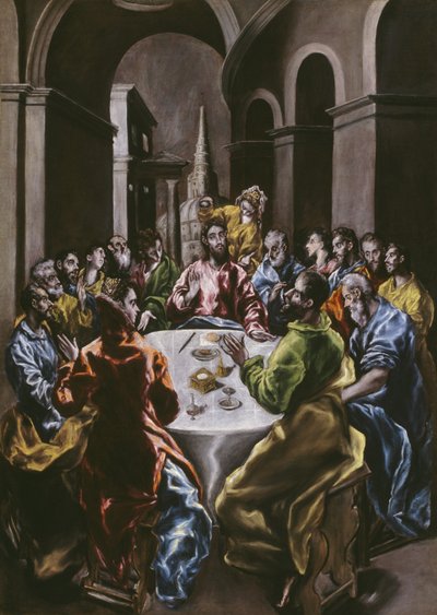Il banchetto nella casa di Simone, 1608-14 da El Greco