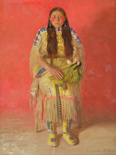 Gi-aum-e-hon-o-me-tah (olio su tela) da Elbridge Ayer Burbank