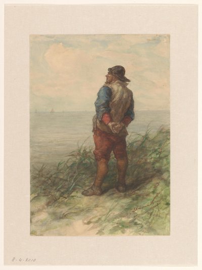 Marinaio che guarda il mare dalle dune da Elchanon Verveer
