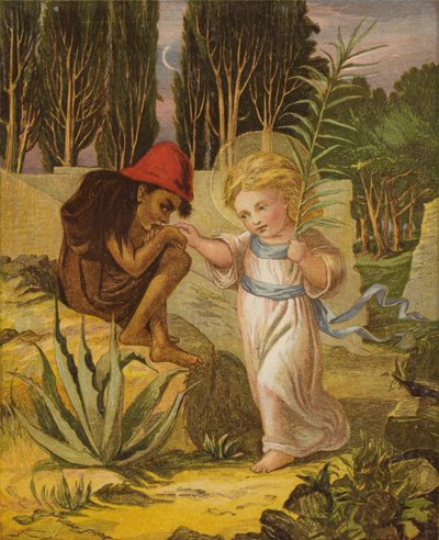 Un bambino sorridente, che indossava una corona luminosa da Eleanor Fortescue Brickdale
