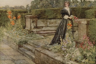 Fantasie del giardino, il nome del fiore (litografia a colori) da Eleanor Fortescue Brickdale