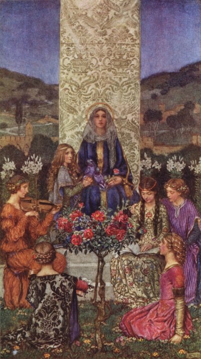 La nostra signora canta Magnificat, con toni dolcissimi da Eleanor Fortescue Brickdale