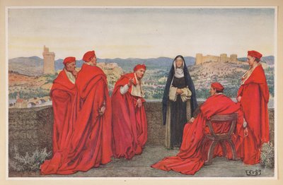 Santa Caterina da Siena che negozia con Papa Gregorio XI per conto dei Fiorentini da Eleanor Fortescue Brickdale