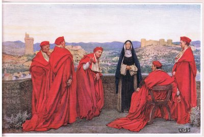 Santa Caterina da Siena negozia con Papa Gregorio XI per conto dei Fiorentini da Eleanor Fortescue Brickdale