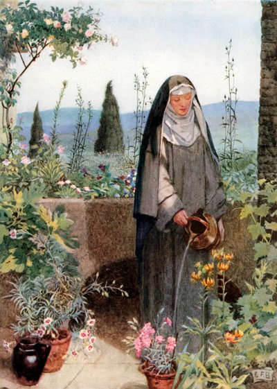Santa Chiara (litografia a colori) da Eleanor Fortescue-Brickdale
