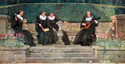 Le Marie della Regina (litografia a colori) da Eleanor Fortescue-Brickdale