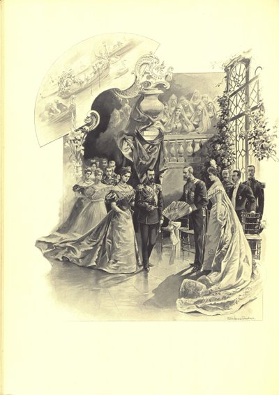 Alexandra Fyorodovna e Nicola II durante la cerimonia di ricevimento all